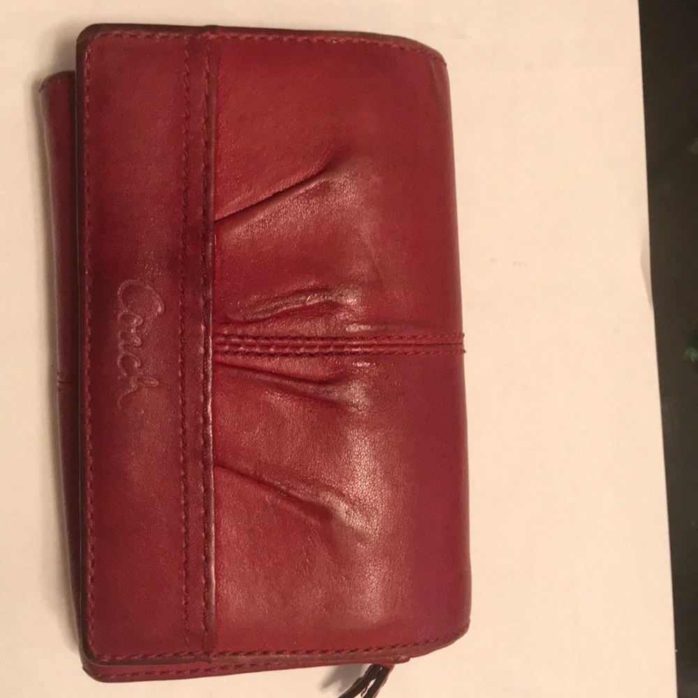 Used red coach wallet